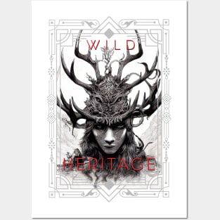 Warrior Stag Wild Nature Illustration Line Epic Illustration Line Art Posters and Art